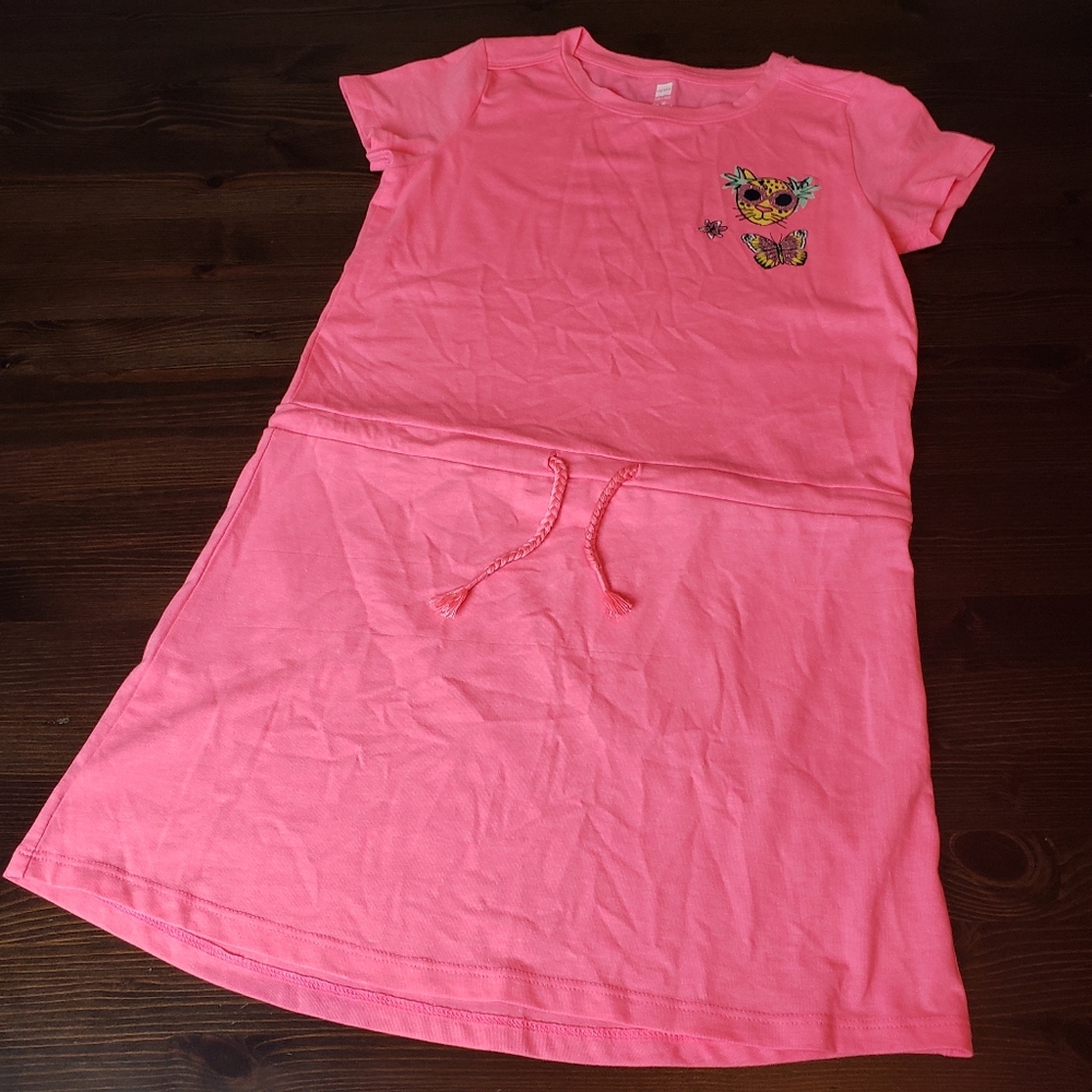 Hema girls pink dress with draw strings sz 8-10